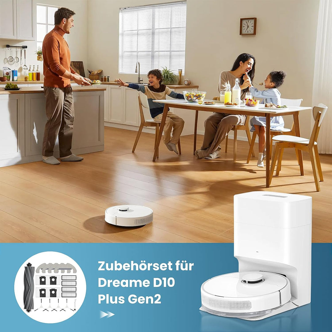 18 Stück Zubehör für Dreame D10 Plus Gen 2 Enthält 1 Hauptbürsten, 4 Staubbeutel, 4 Wischtücher, 4 H