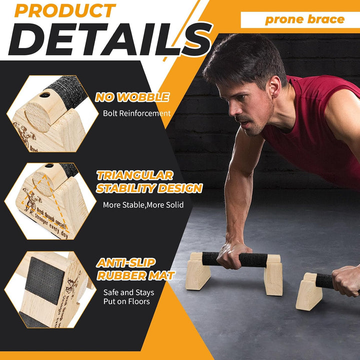 Parallettes Push Up Bars Holz, Push Up Bars für Handstand Training, Mini Griff Pumpen für Männer Bro