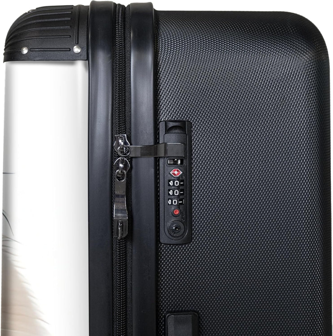 NoBoringSuitcases.com® Koffer XL Gross 77x51.5x28 cm Reisekoffer mit 4 Rollen Leicht Trolley Hartsch