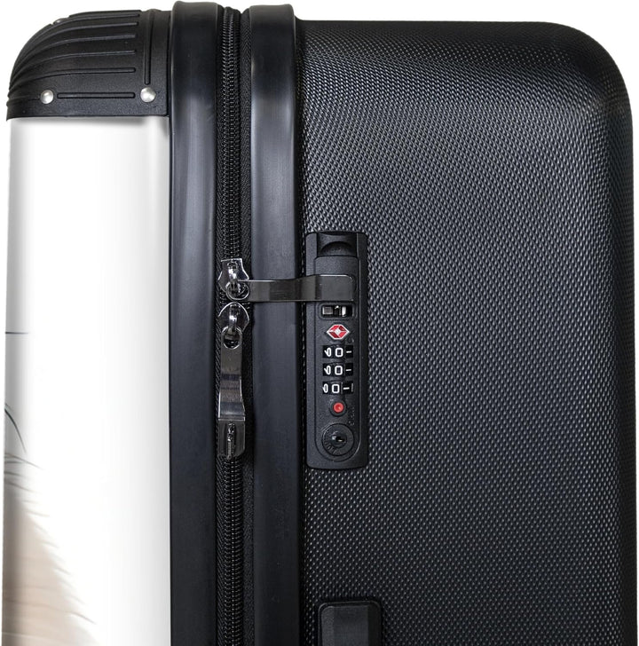 NoBoringSuitcases.com® Koffer XL Gross 77x51.5x28 cm Reisekoffer mit 4 Rollen Leicht Trolley Hartsch