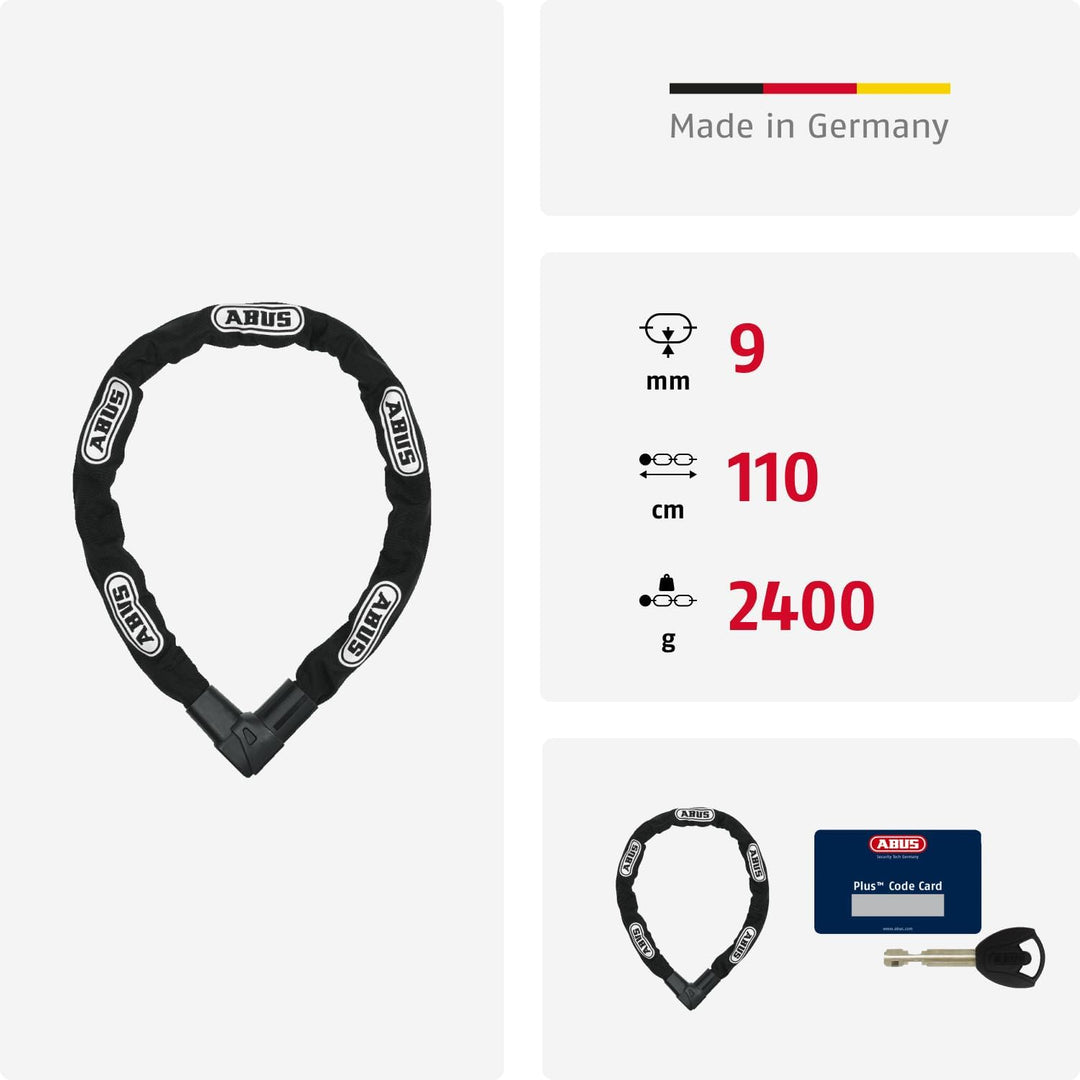 ABUS Kettenschloss CityChain 1010 – Fahrradschloss aus gehärtetem Stahl – ABUS-Sicherheitslevel 12 S