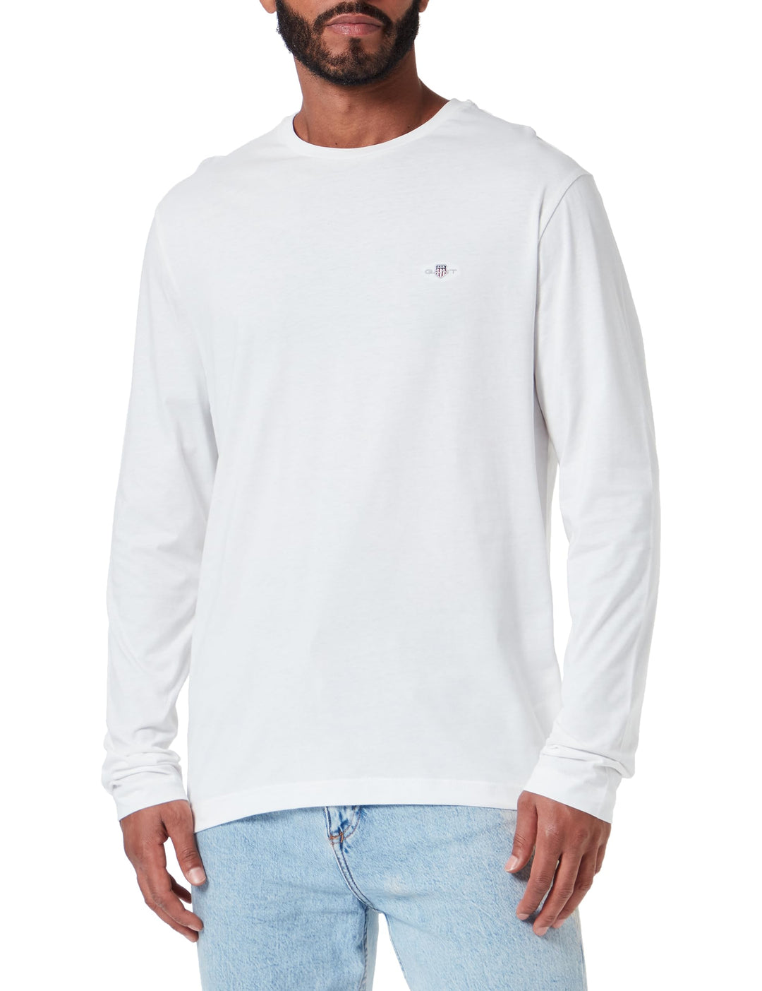 GANT Herren Reg Shield Ls T-Shirt S Eggshell, S Eggshell