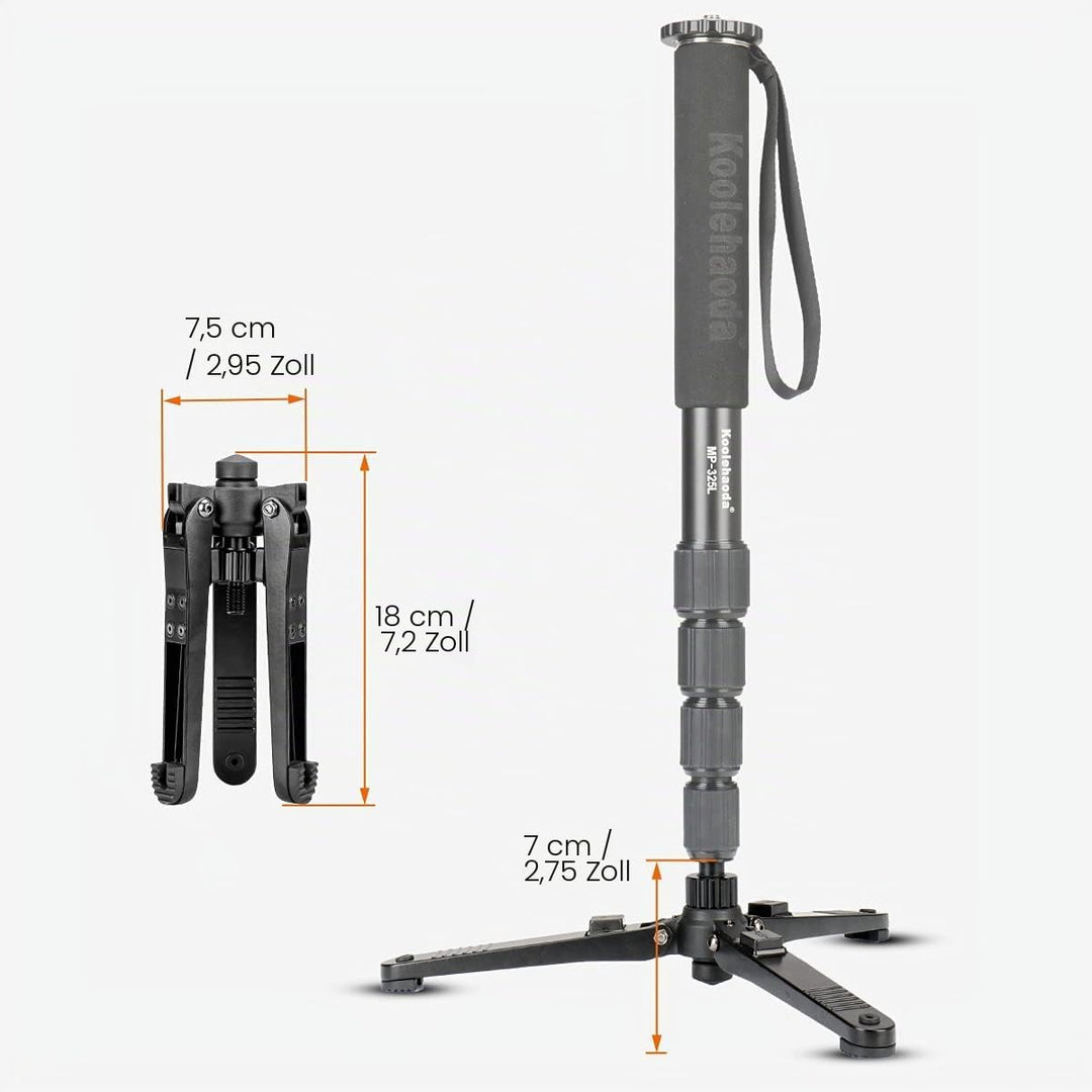 Koolehaoda Mini Stativ, Universeller 3 Bein Einbeinstativ Basisständer, Unipod Stütze mit 3/8 Zoll S