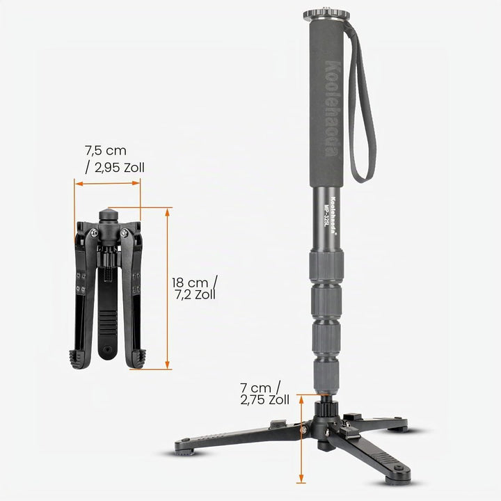 Koolehaoda Mini Stativ, Universeller 3 Bein Einbeinstativ Basisständer, Unipod Stütze mit 3/8 Zoll S