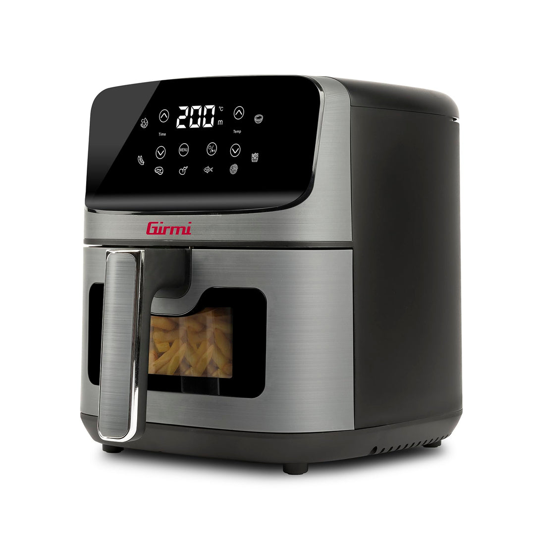Girmi FG27 "Ecofrit Lite" Heissluftfritteuse, 4,2 Liter, 1400 W, Digitalanzeige, 8 Programme, Timer,