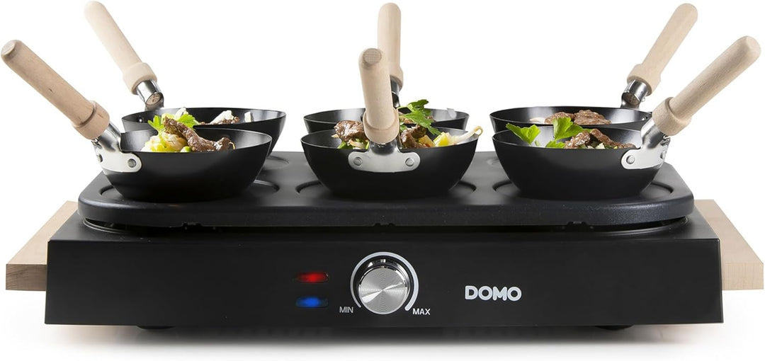 DOMO DO8719W Gourmet-Set Wok-Set/Pancake- Holzdesign - 6 Personen Wooden finish, Wooden finish