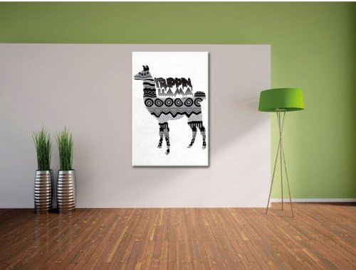Trippin Lama negative Leinwandbild Bild auf Leinwand, XXL riesige Bilder fertig gerahmt mit Keilrahm
