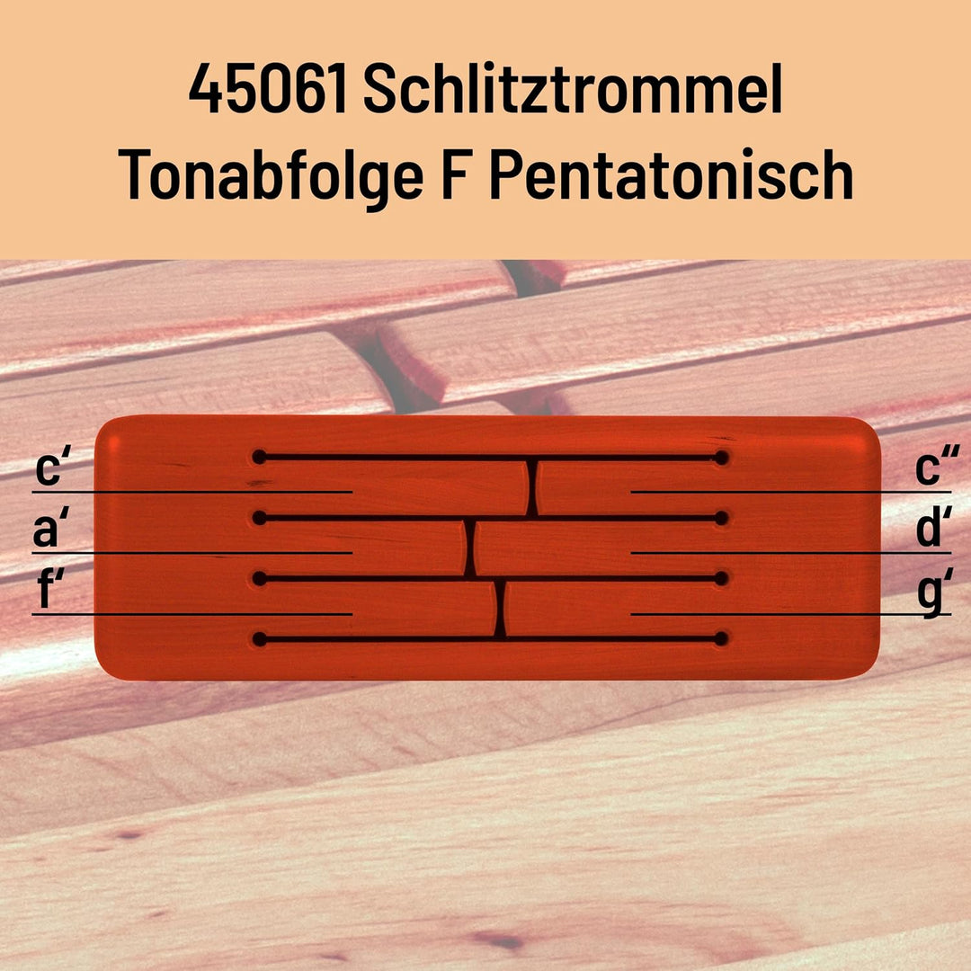 Schlagwerk 45061 Schlitztrommel, 6 Töne F-Penta, Padouk Padouk 6 Spielfelder, Padouk 6 Spielfelder