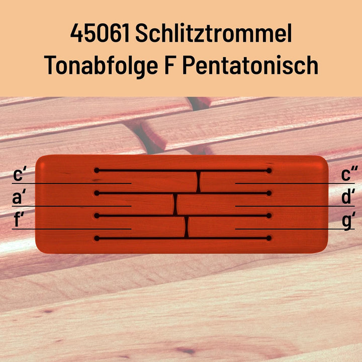 Schlagwerk 45061 Schlitztrommel, 6 Töne F-Penta, Padouk Padouk 6 Spielfelder, Padouk 6 Spielfelder