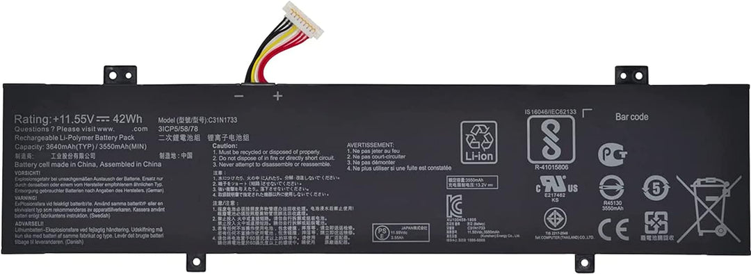 ASKC C31N1733 Laptop Akku für ASUS VivoBook Flip 14 TP412UA TP412FA Series TP412UA-DB21T EC059T IH31