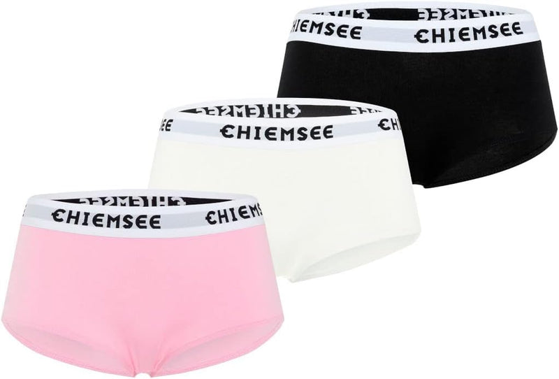CHIEMSEE Hipster-Panty im Dreierpack mit Logo-Bund, S 1028 White/Light Pink