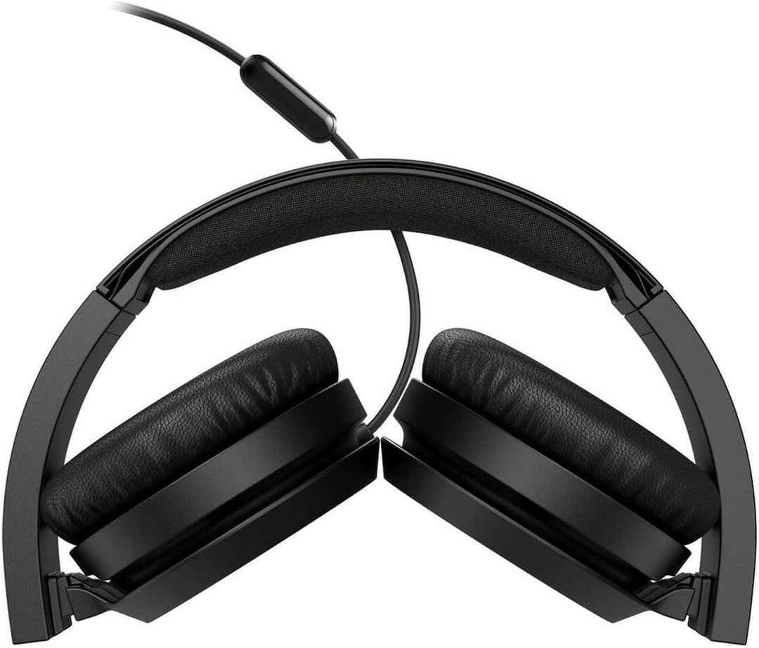 Philips On Ear Kopfhörer H4105BK/00 mit Mikrofon (Inline-Fernbedienung, Zusammenklappbar, Abgewinkel