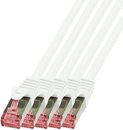 BIGtec LAN Kabel 5 Stück 10m Netzwerkkabel Ethernet Internet Patchkabel CAT.6 rot Gigabit SFTP doppe