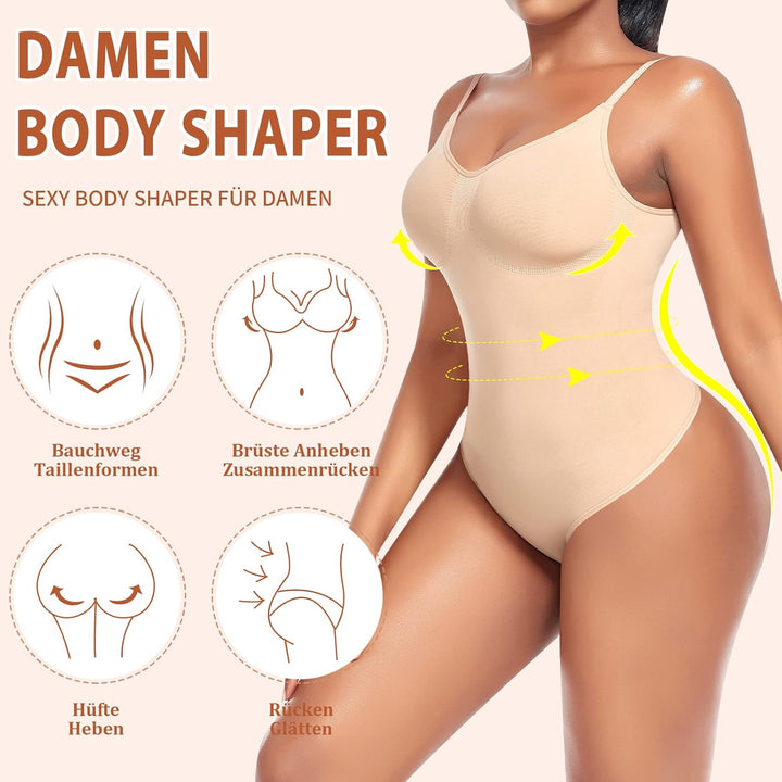 YARRCO Shapewear Damen Body Shaper Bauchweg Shaping Bodysuits Miederslip Figurformende Unterwäsche M