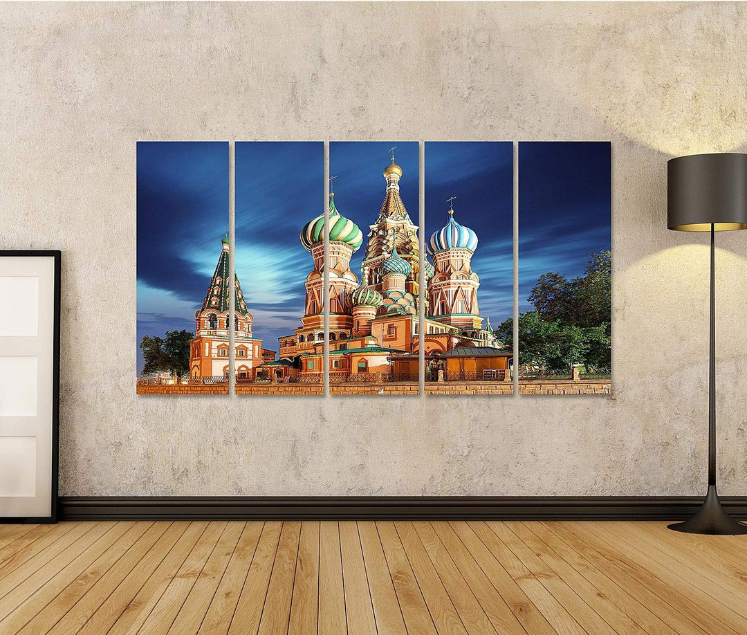 islandburner Bild auf Leinwand Moskau Russland Roter Platz Blick Basilius Kathedrale Bilder Wandbild