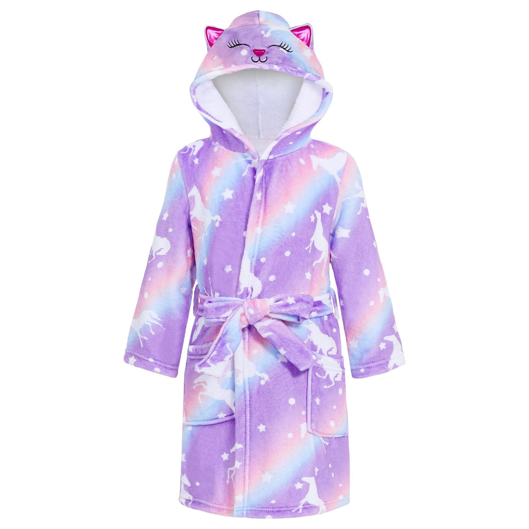 WYTbaby Bademantel Kinder Mädchen Flauschig Fleece bademantel mädchen Lange Ärmel Kinderbademantel m