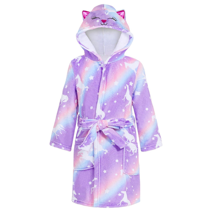 WYTbaby Bademantel Kinder Mädchen Flauschig Fleece bademantel mädchen Lange Ärmel Kinderbademantel m