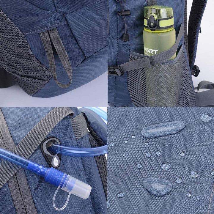 40L Leichter Tagesrucksack Radfahren Wandern Wasserdichter Reiserucksack (Marineblau), Marineblau