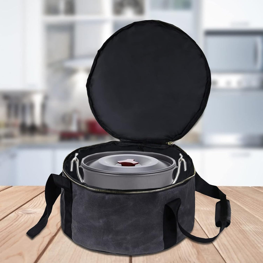 Dutch Oven Tragetasche | 12 Zoll Dicke Canvas-Organizer-Tasche mit Griff - wasserdichte Campingausrü