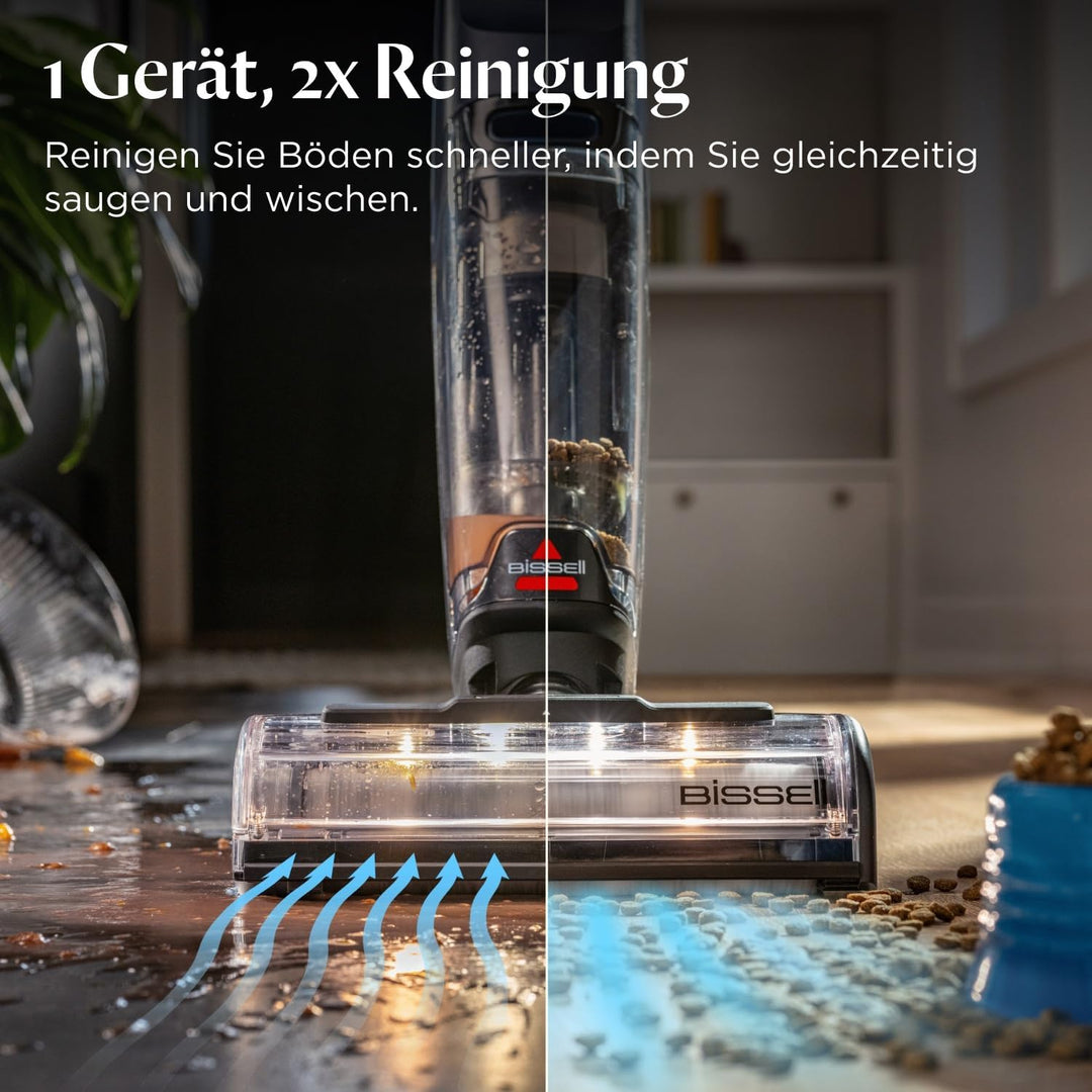 Bissell CrossWave HydroScrub kabelloser Staubsauger mit Wischfunktion, leistungsstarker Bodenreinige