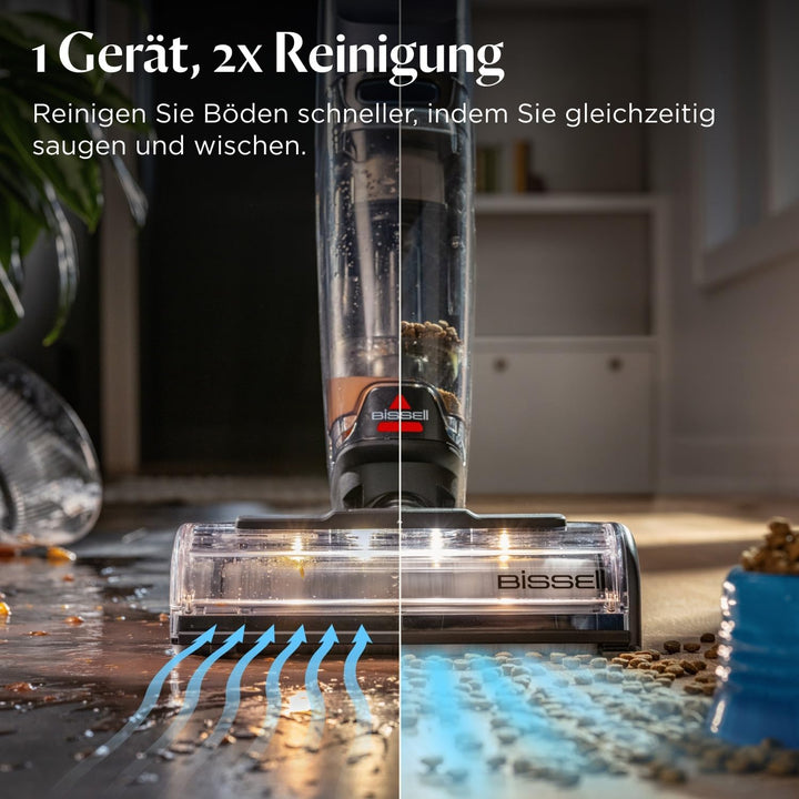 Bissell CrossWave HydroScrub kabelloser Staubsauger mit Wischfunktion, leistungsstarker Bodenreinige