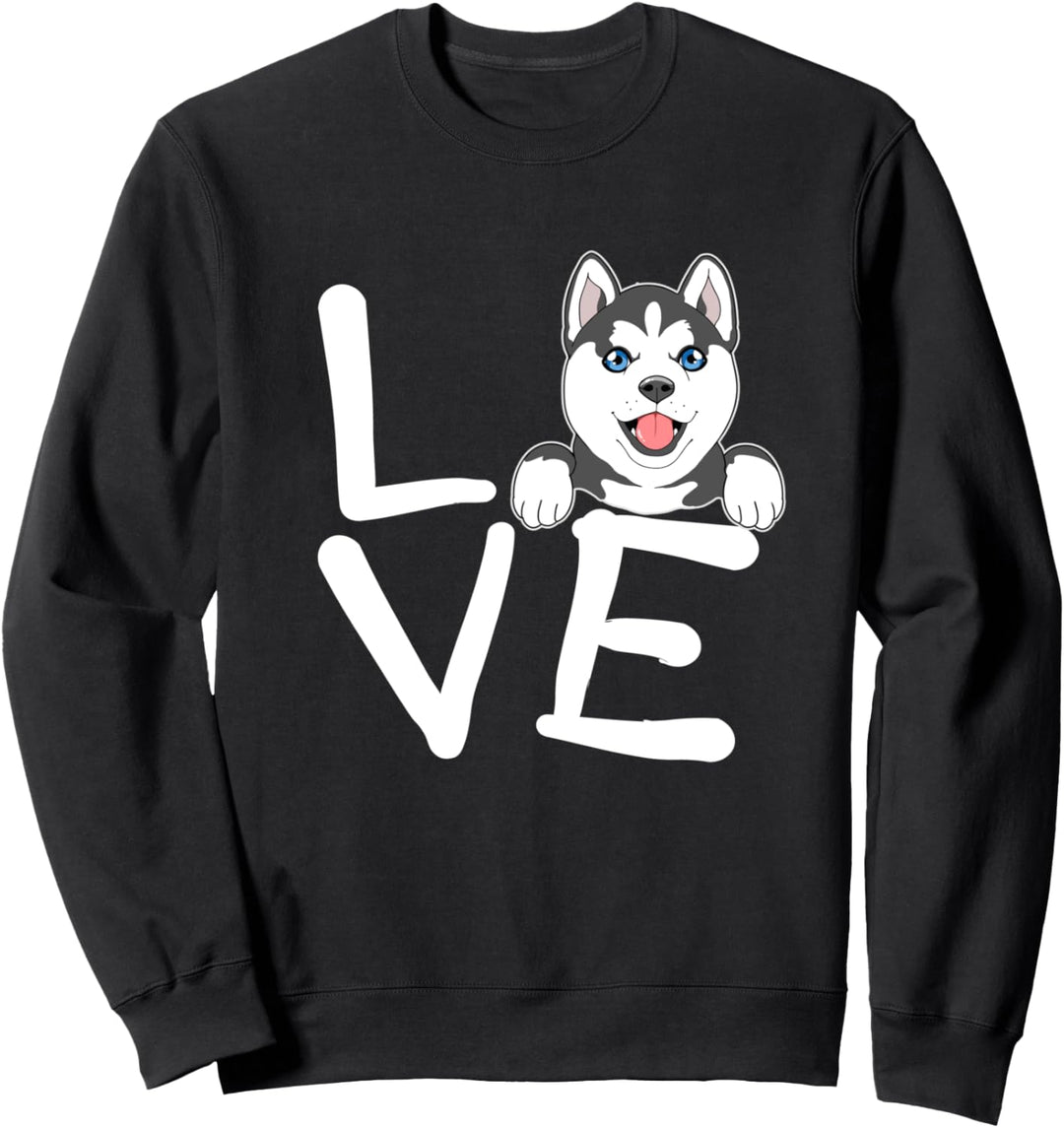 Süsse Liebe Husky Welpen Geschenk Sweatshirt