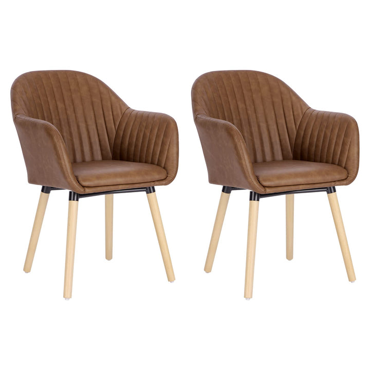 WOLTU Esszimmerstühle BH336br-2 2er Set Küchenstuhl Wohnzimmerstuhl Polsterstuhl Design Stuhl mit Ar
