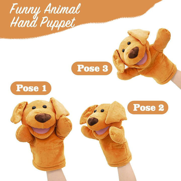lilizzhoumax Hund Handpuppe Kuscheltier Tier Kawaii Niedliches Rollenspiel interaktives Früherziehun