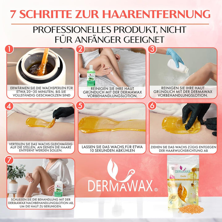 800 Gramm Dermawax Exotic Hypoallergen Waxing Perlen zur Haarentfernung Augenbrauen Gesicht Intim Bi