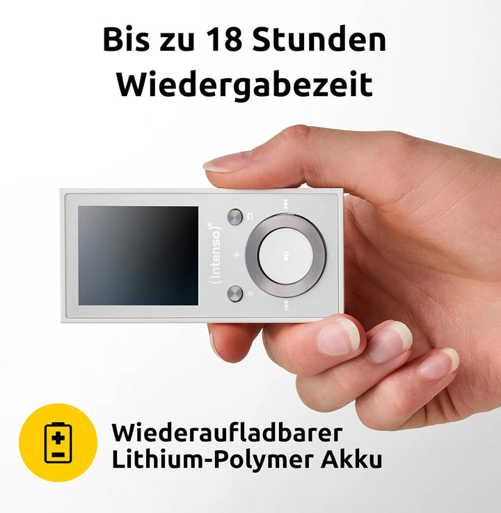 Intenso MP3 Player Video Scooter 1,8 Zoll Bluetooth weiss weiss 16GB Single, weiss 16GB Single
