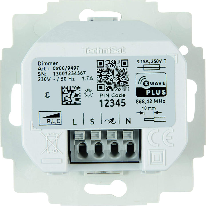 TechniSat Smart-Home Dimmer-Einsatz mit Flächenwippe (Unterputzdose, Z-Wave Plus, Samsung SmartThing