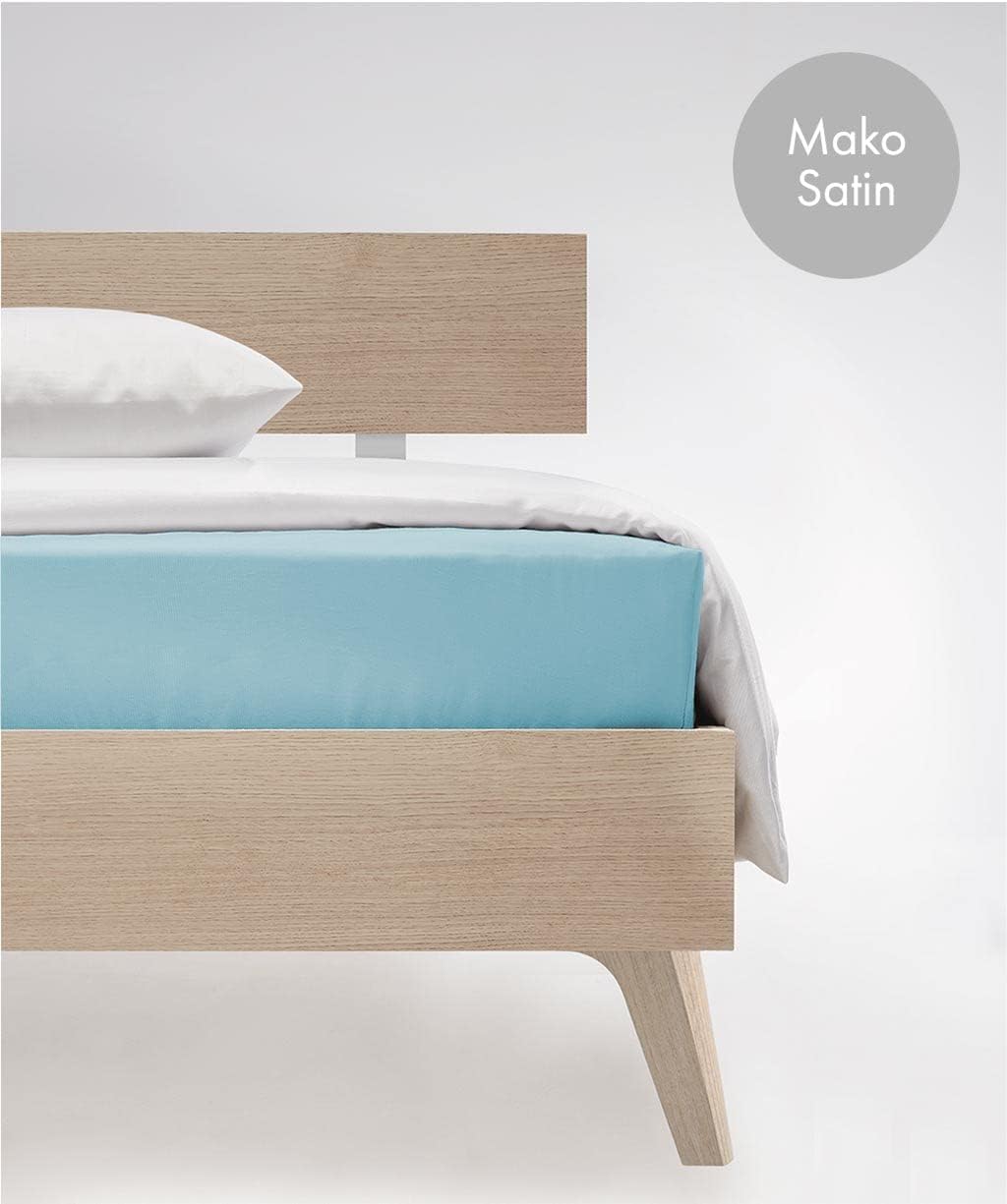 fleuresse L Uni-Colours-Bettlaken, Mako-Satin, Eisblau, 160 x 260