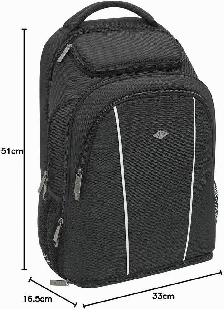Wedo 597601 Business Rucksack mit Komfortausstattung, Schutzfächer für Notebooks bis 15,6 Zoll &amp; Tab