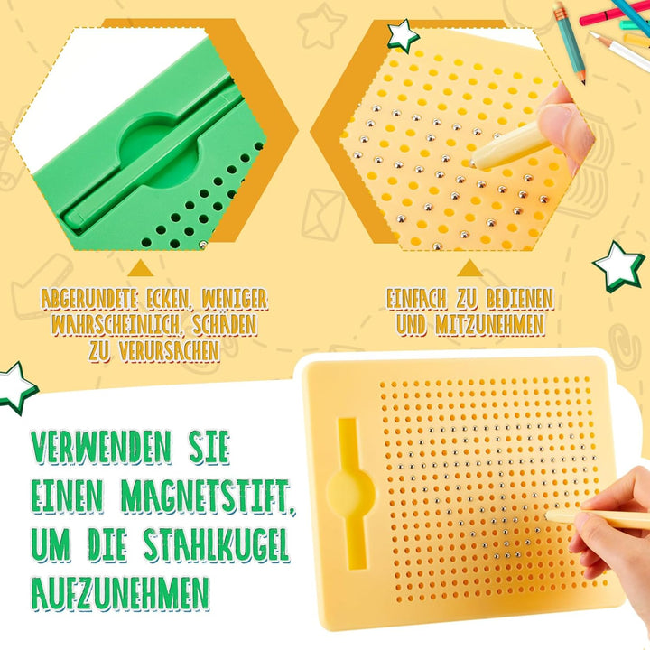 Faccito 2 Stück Magnetische Zeichenbretter Magnettafel Kinder Magnetisches Stahlkugel Zeichentafel m