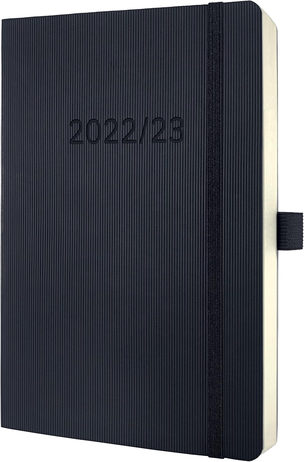 SIGEL C2306 Terminplaner Wochenkalender 2022/2023 - ca. A5 - schwarz - Softcover - 256 Seiten - Gumm