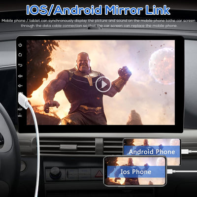 Autoradio 1 Din mit Bluetooth Freisprecheinrichtung IOS/Android Mirror Link 9 Zoll Touchscreen, mit