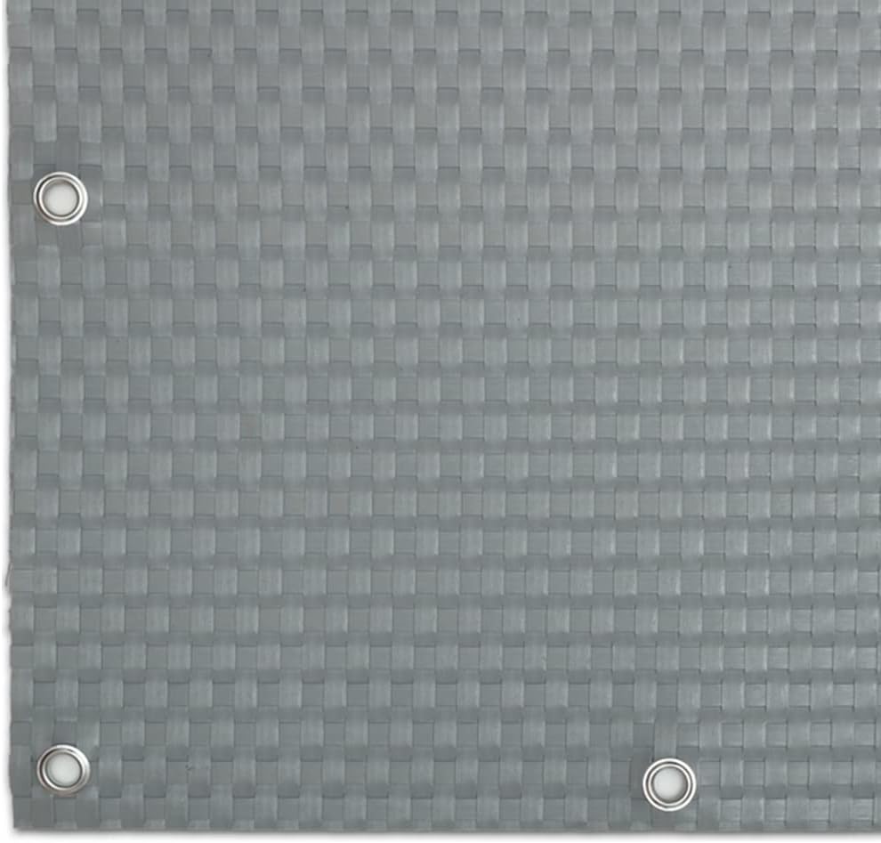 NYVI Polyrattan Balkon Sichtschutz Privafence 100x300 cm Hellgrau - Balkonbespannung mit Metallösen