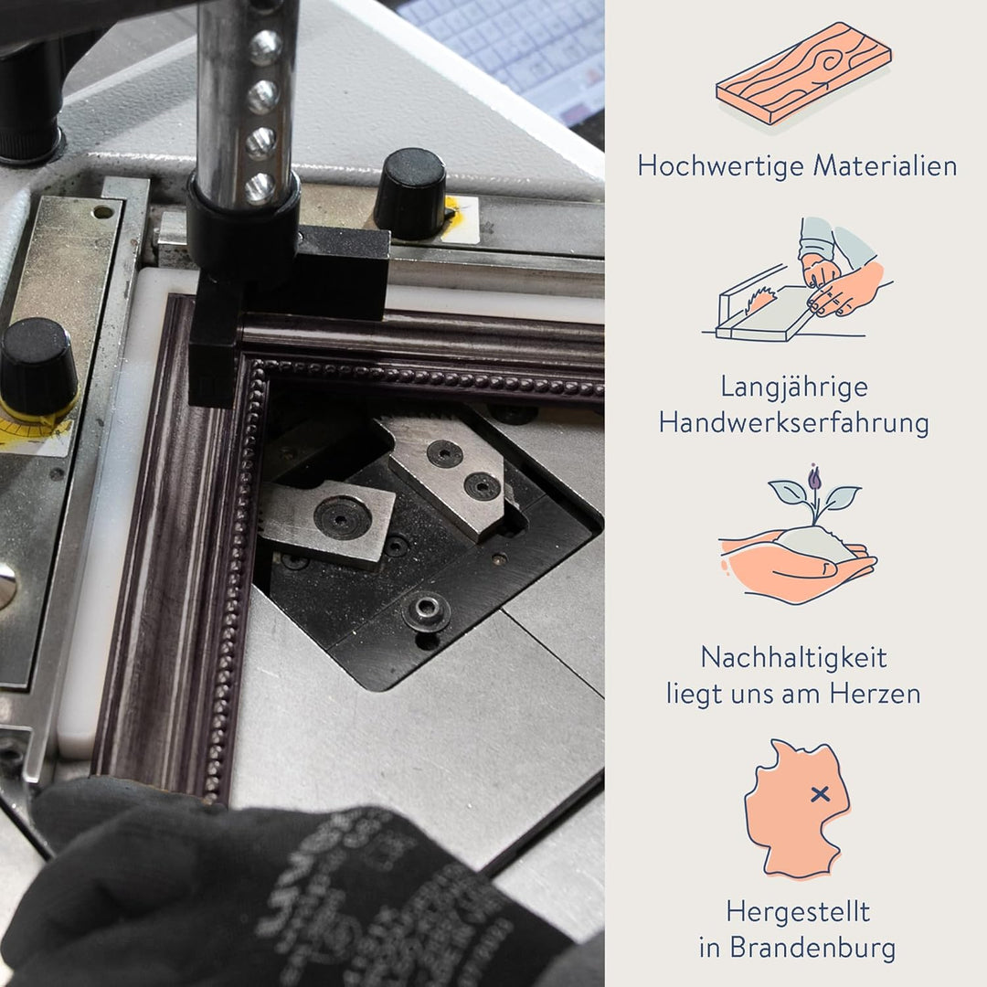 WANDStyle Bilderrahmen Antik 30x42cm DIN A3 I Farbe: Metall I Holzbilderrahmen I Fotorahmen I Barock