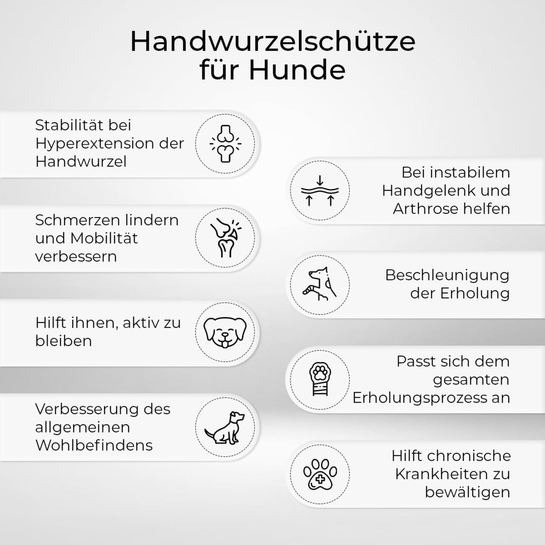 Ortocanis - Karpal-Bandage für Hund - Karpalstütze mit Immobilisierungsschienen bei Instabilität, Ar