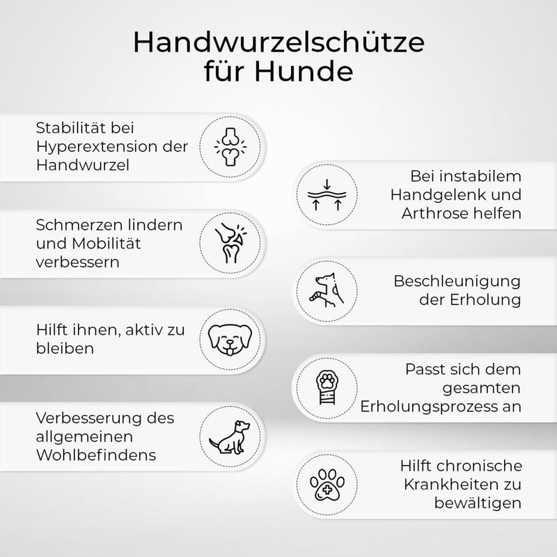 Ortocanis - Karpalbandage für Hunde mit Arthrose, Bandverletzungen, instabilem Karpalgelenk, Grösse