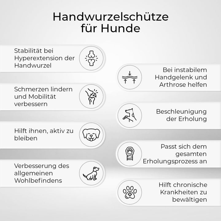 Ortocanis - Karpalbandage für Hunde mit Arthrose, Bandverletzungen, instabilem Karpalgelenk, Grösse