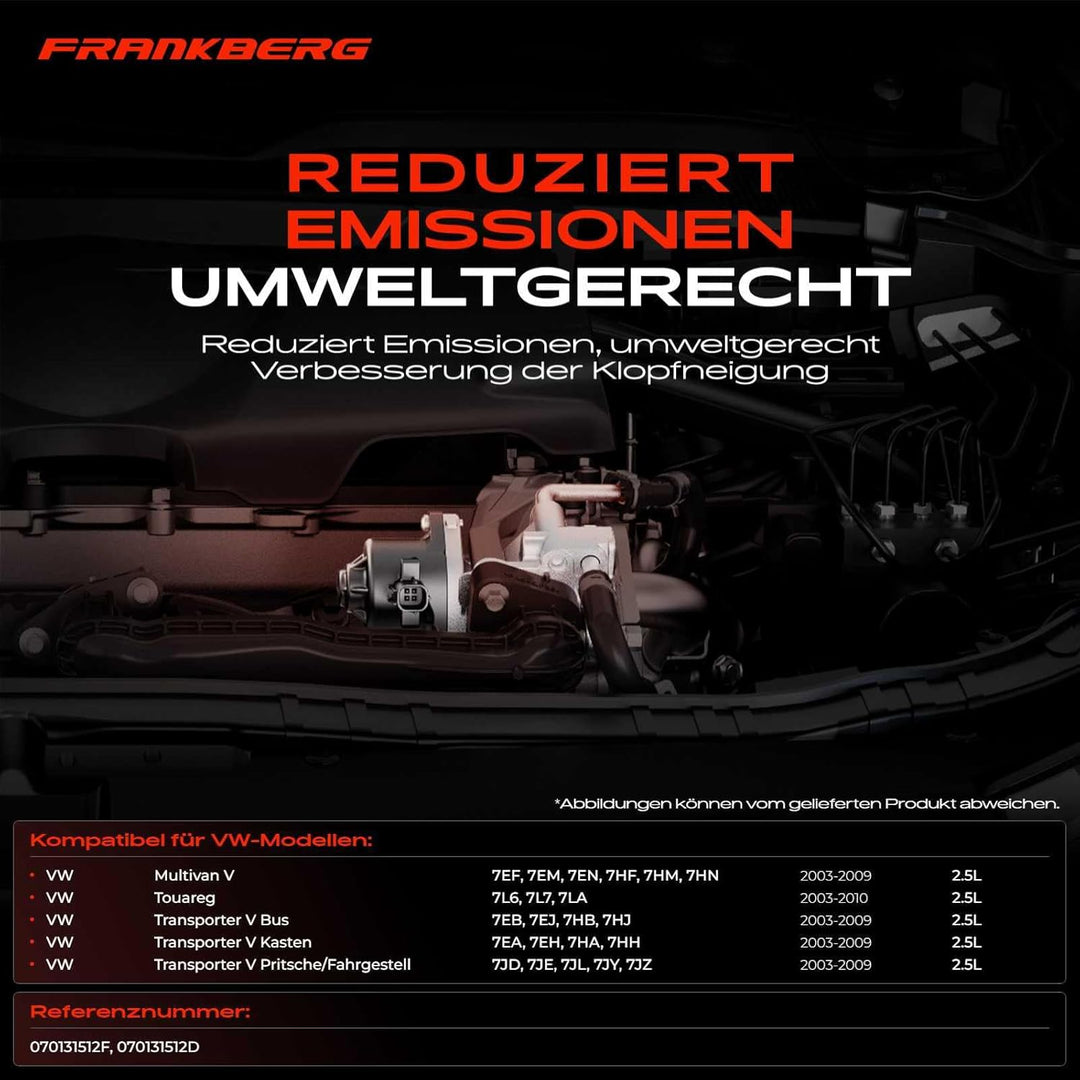 Frankberg AGR-Ventil Kühler Abgasrückführung für M-u-l-t-i-v-a-n V T-o-u-a-r-e-g Transporter V 2.5 T