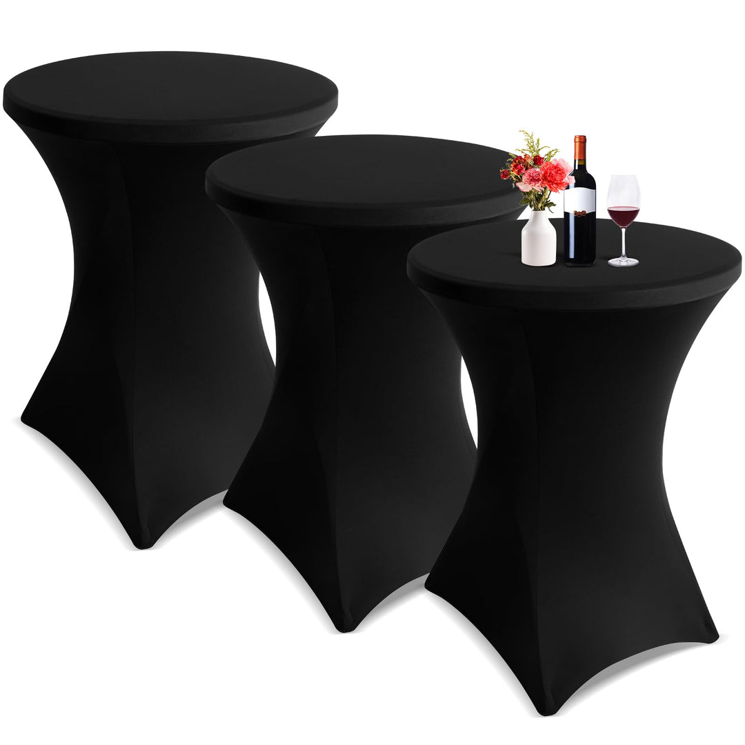 Showgeous 3 Packungen Stretch Stehtisch Husse für Bistrotisch Ø 80-85 cm Cocktail Tisch-Überzug Huss