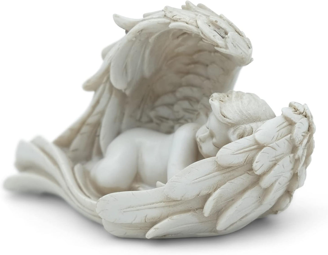 Stilvolle Engel Deko für drinnen & draussen - Schutzengel Figur 15cm aus Marmorit - Engelchen mit En