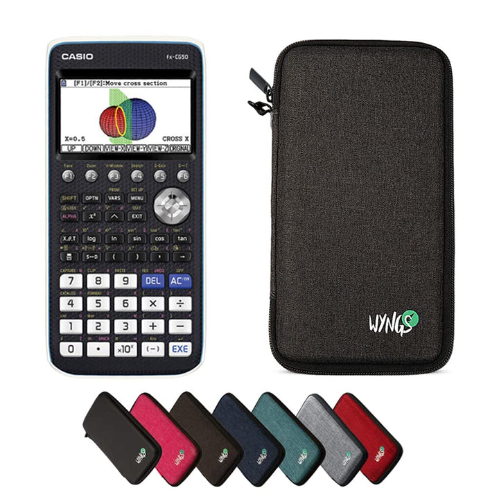 CALCUSO Sparpaket: Casio FX-CG 50 Grafikrechner + WYNGS Schutztasche dunkelgrau + Erweiterte Garanti