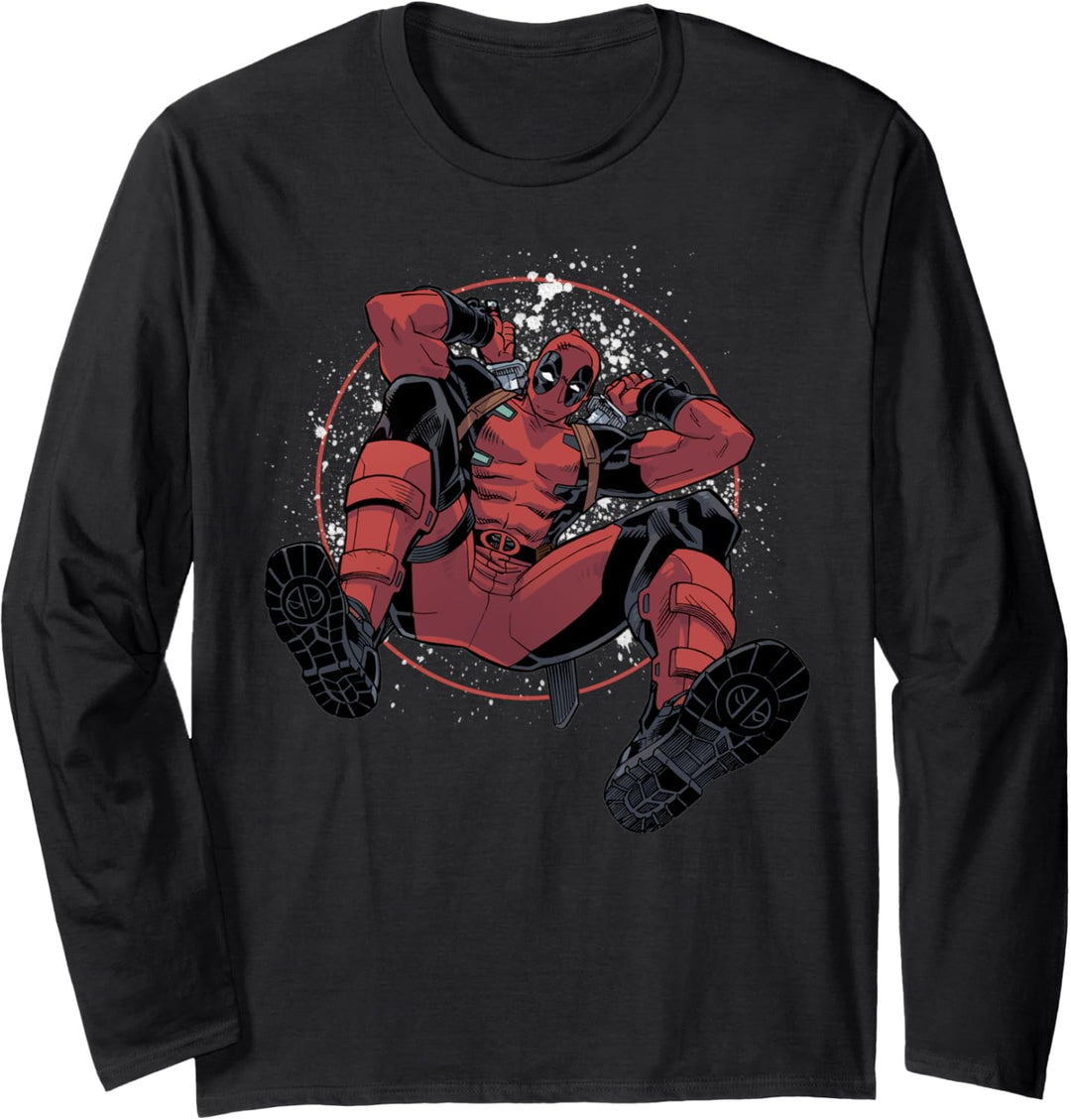 Marvel Deadpool Break Through the 4th Wall Langarmshirt
