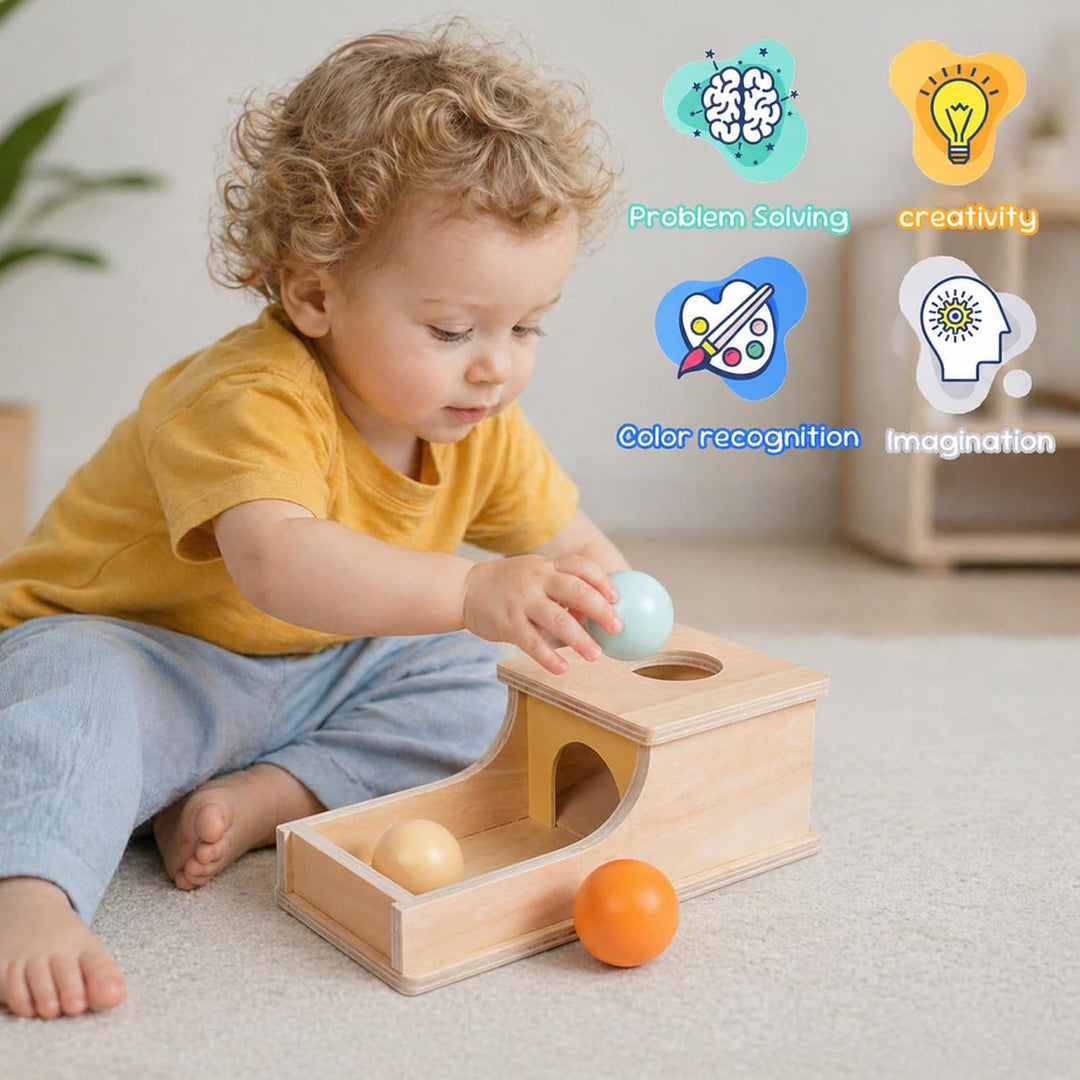 Montessori Spielzeug ab 1 2 3 Jahre,Montessori Objektpermanenz Box,Fördert Feinmotorik, Hand-Auge-Ko