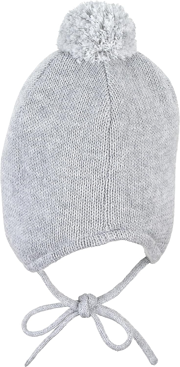 Sterntaler Unisex Ocs Strickmütze mit Bommel Mütze, Silber Melange