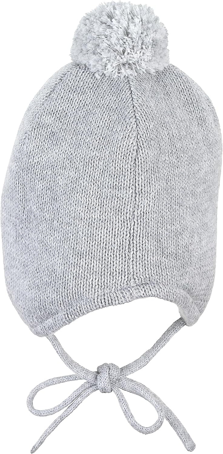 Sterntaler Unisex Ocs Strickmütze mit Bommel Mütze, Silber Melange