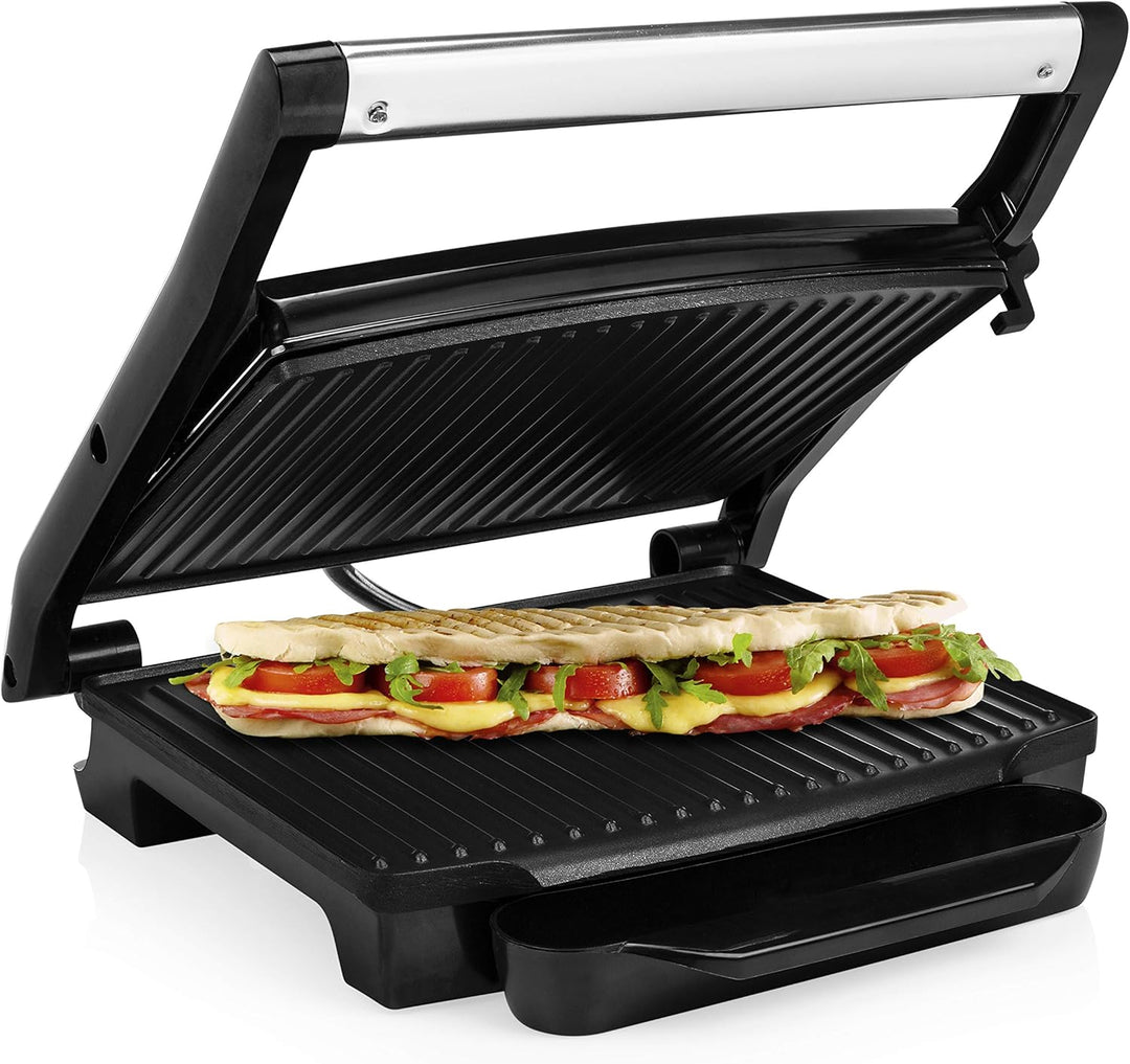 Princess Kontaktgrill - Panini Grill mit Edelstahlasuführung, 2000 Watt, 0,75m Kabellänge, 30x24cm G